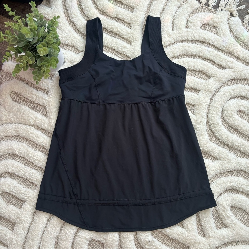 Lululemon Chase Me Tank Top Black Womens Size 12